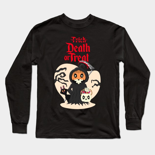 Hi, Death or treat on Halloween Long Sleeve T-Shirt by Dizartico